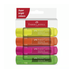 Комплект текст маркери Faber-Castell 1546, неон, 4 цвята