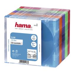 Кутийки за дискове Hama, Slim опаковка от 25 бр, 51166, 5 цвята