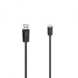 Кабел HAMA USB 2.0- micro USB, позлатени конектори, 0.75 м., 480 Mbit / сек, черен