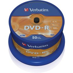 DVD - R диск VERBATIM AZO покритие, 4.7GB, 16x, шпиндел, 50 бр.
