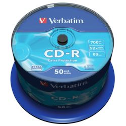 CD-R диск VERBATIM Extra Protection, 700MB, 52x, шпиндел, 50 бр.