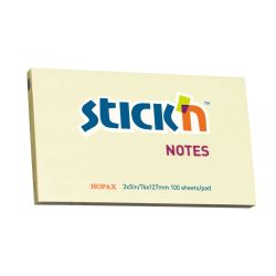 Самозалепващи листчета Stick`N, пастел, 76 x 127 мм, пастелни, жълти