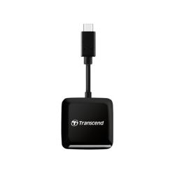 Четец за карти, Transcend SD/microSD Card Reader, USB 3.2 Gen 1, Black, Type C 