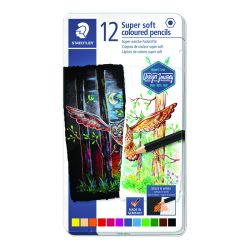 Цветни моливи Staedtler Design Journey super soft, 12 цвята, метална кутия