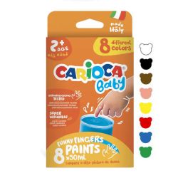 Темперна боя Carioca Baby Finger Paints 8 цвята x 50 мл.