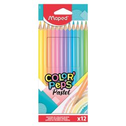 Цветни моливи Maped Color Peps Pastel, 12 цвята