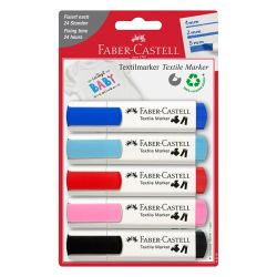 Маркер за текстил Faber-Castell ''Парти'', 5 цвята