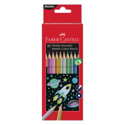 Цветни моливи Faber-Castell, 10 металикови цвята