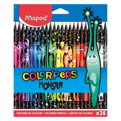 Цветни моливи Maped ColorPeps Black Monster, 24 цвята