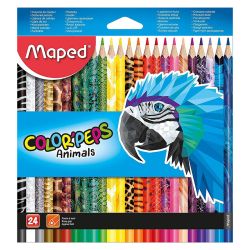 Цветни моливи Maped ColorPeps Animals, 24 цвята