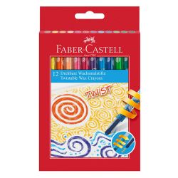 Восъчни пастели Faber-Castell Twist, 12 цвята