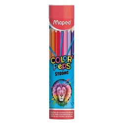 Цветни моливи Maped Color Peps Strong, 24 цвята в метален тубус