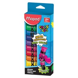 Темперна боя  Maped Color'peps, тубичка 12 цв. х 12 мл., в картонена кутия